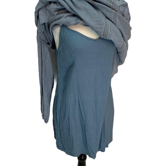 ABERCROMBIE & Fitch Chambray Blue Midi Dress Lined S - Picture 10 of 13